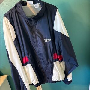 Reebok Navy and White Jacket